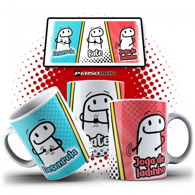 Caneca Flork Desenrola, Bate, Joga de Ladinho